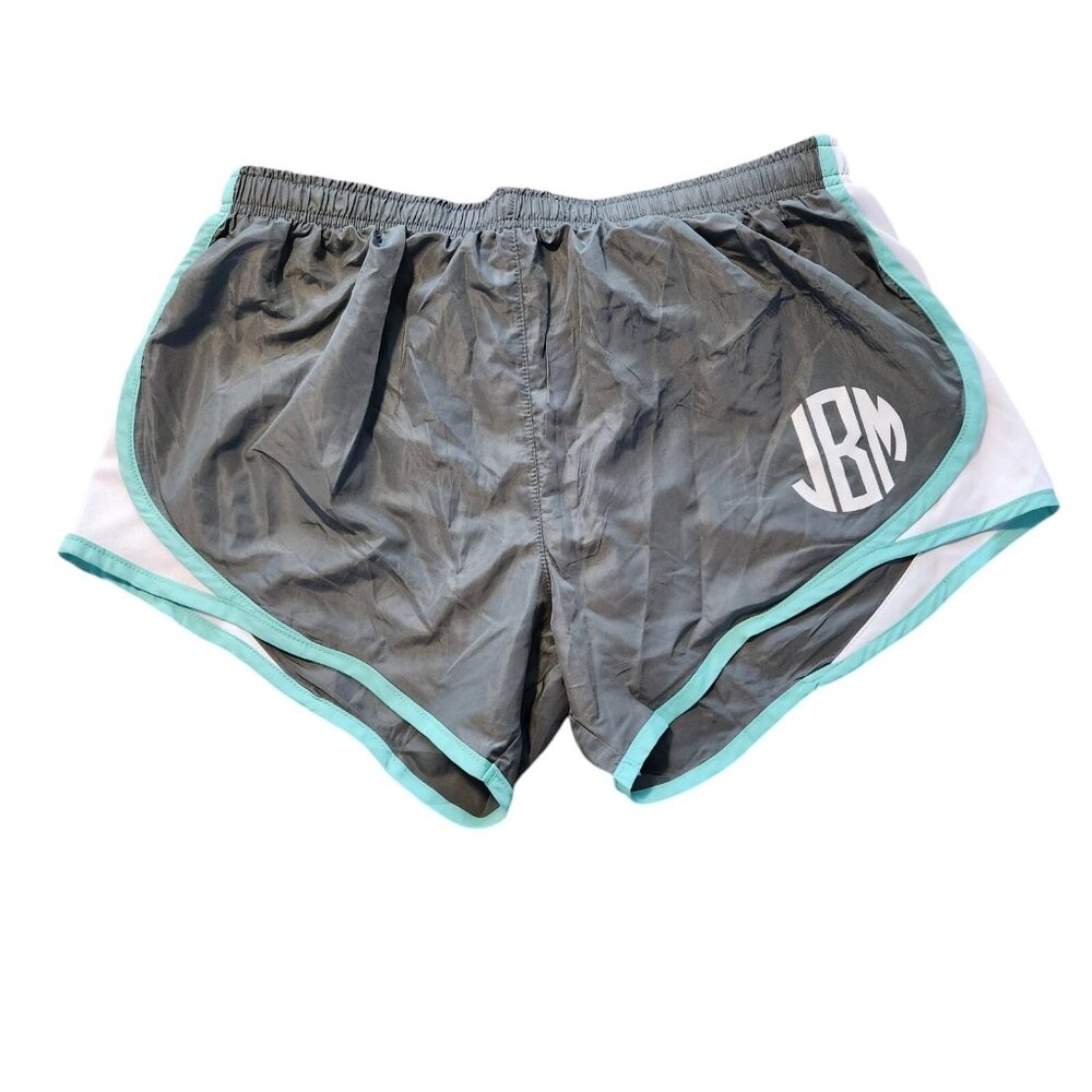 NWT Marley Lilly Shorts Gray & Mint Monogrammed Lined Running Women's XL NEW